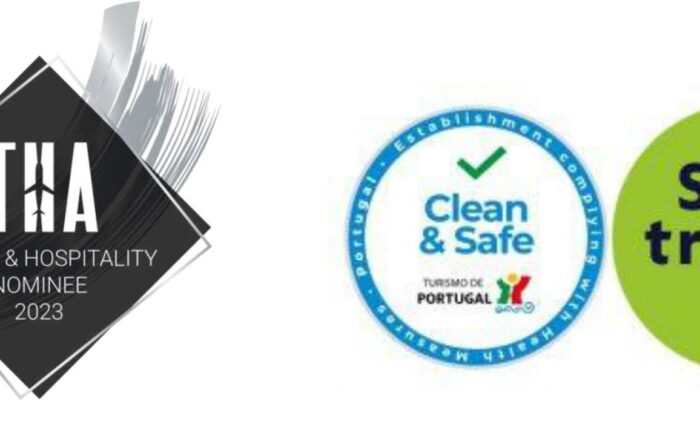 Travel & Hospitality Awards logo recognizing Premiere Tours Portugal as a 2023 and 2024 award-winning tour operator in Portugal